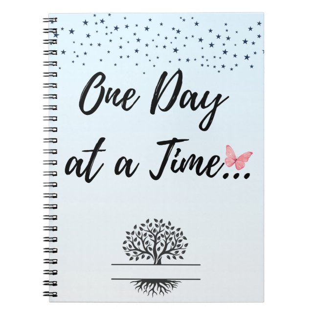 One Day at a Time Spirale Notebook - Mental Wellne Notizblock (Vorderseite)