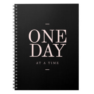 One Day - Goals Motivierend Angebot Black Notebook Notizblock