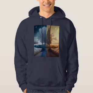 One day in winter hoodie