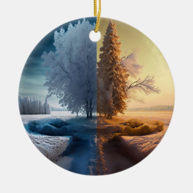 One day in winter keramik ornament (Vorne)