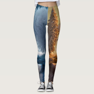 One day in winter leggings