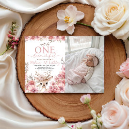 One-deer-ful Photo Birthday Invitation Einladung