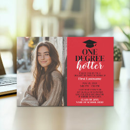 One Degree Hotter - Abschluss Foto - Grad Party Einladung