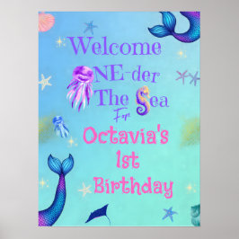 One-der-the-Sea-Geburtstag Begrüßungszeichen Poster