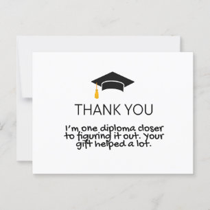 "One Diploma Naher" Witziger Abschluss Danke Postkarte