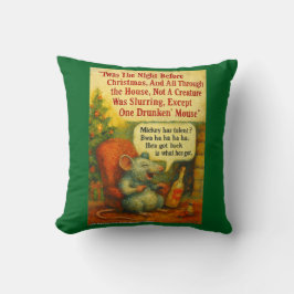 One Drunken' Mouse – Christmas Card Chaos Kissen