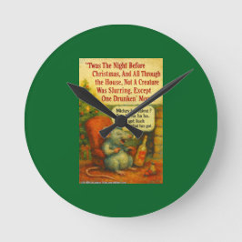 One Drunken' Mouse – Christmas Card Chaos Runde Wanduhr