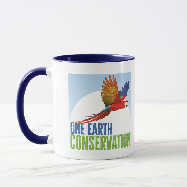One Earth Conservation Coffee Tasse Blue Interior (Links)