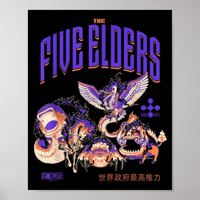 One Ece Anime The Five Elders Form Celestial Drago Poster (Vorne)