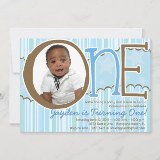 ONE - Erster Geburtstag für Jungen einladen Einladung