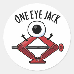One Eye Jack Funny Car Jack Puff Runder Aufkleber