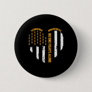 One Fights Usa Flag Herz allein Leukämie Bewusstse Button