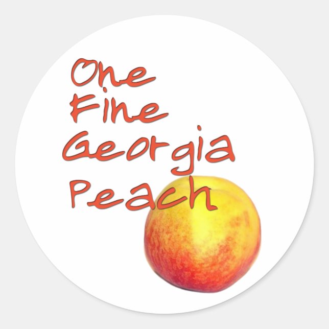 One Fine Georgia Peach Runder Aufkleber (Vorderseite)