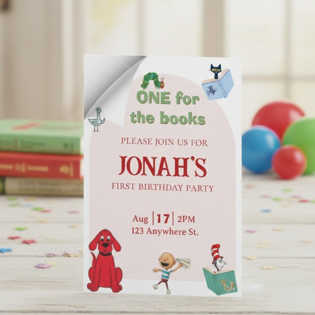 One for the books, First birthday invitation Einladung (Von Creator hochgeladen)