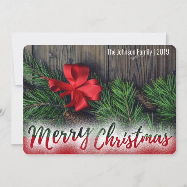 One Full Single Foto Weihnachtsfeiertage Gruß (Vorderseite)