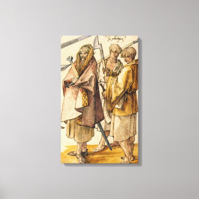 One Gallòglach and Two Kerns - Albrecht Dürer Leinwanddruck (Vorderseite)