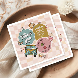 One Groovy Babe Daisy Retro 1. Geburtstag Party Serviette