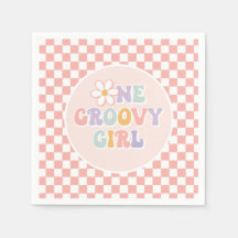 One Groovy Girl Pink Daisy Schachbrett