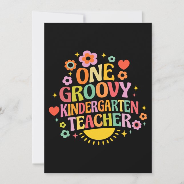 One groovy kindergarten teacher einladung (Vorderseite)