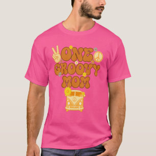 One Groovy Mama Retro Mama Hippie Birthday 70er Fl T-Shirt