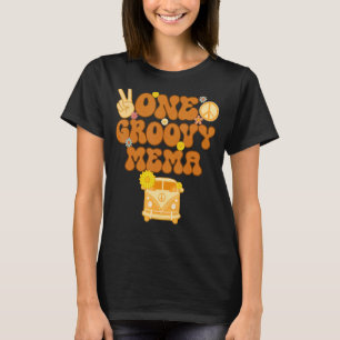 One Groovy Mema Retro Mama Hippie Birthday 70er Fl T-Shirt