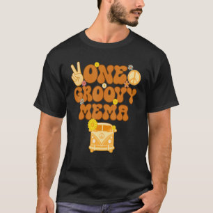 One Groovy Mema Retro Mama Hippie Birthday 70er Fl T-Shirt