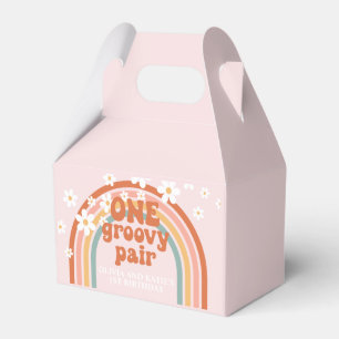 One Groovy Pair daisy Regenbogen 1. Geburtstag Gef Geschenkschachtel