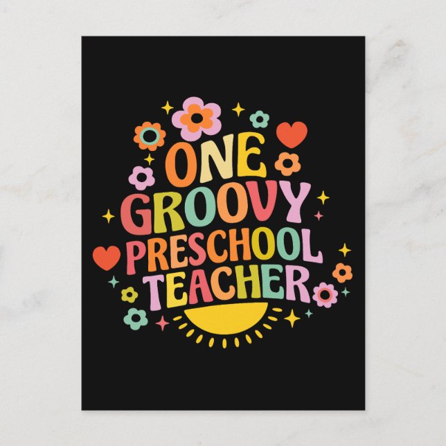 One groovy preschool teacher postkarte (Vorderseite)