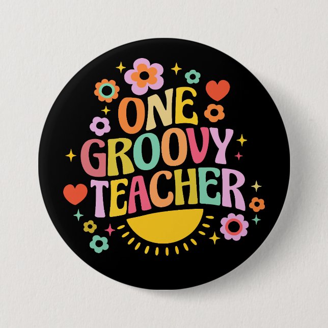 One groovy teacher button (Vorderseite)