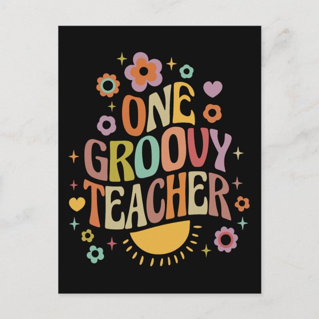 One groovy teacher postkarte (Vorderseite)