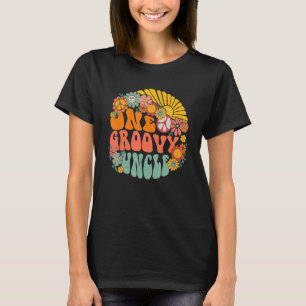 One Groovy Uncle Retro Men Hippie Birthday 70er Bo T-Shirt