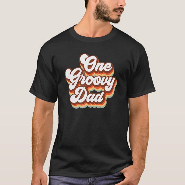 One Groovy Vater Retro Daddy Hippie Birthday 70er  T-Shirt (Vorderseite)