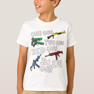 One Gun Two Gun Red Gun Blue Gun T-Shirt