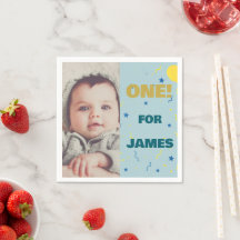 One Happy 1. Geburtstag Foto Party Napkin