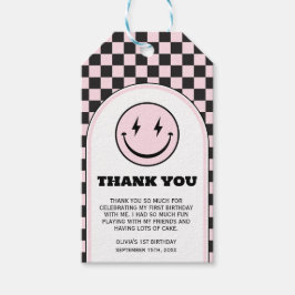 One Happy Babe Girl Birthday Foto Gift Tag Geschenkanhänger