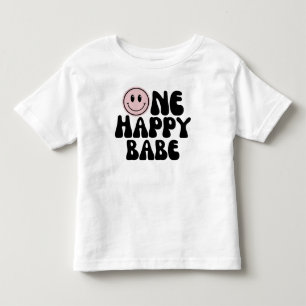One Happy Babe Girl First Geburtstag Kleinkind T-shirt