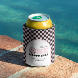 One Happy Babe Girls Pink 1. Geburtstag Dosenkühler