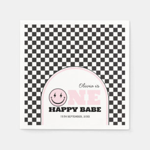 One Happy Babe Girls Pink 1. Geburtstag Serviette