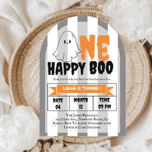 One Happy Boo Boy 1. Geburtstag Foto Party Einladu Acryleinladungen