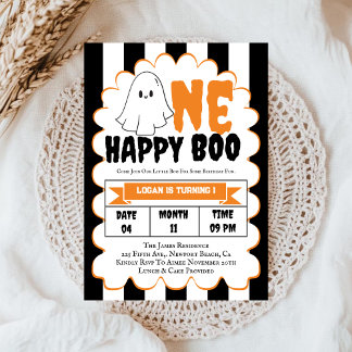 One Happy Boo Boy 1. Geburtstag Party Einladung