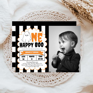 One Happy Boo Boy 1. Geburtstag Party Einladung