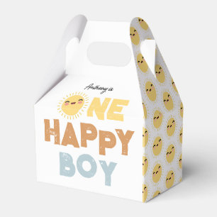 One Happy Boy Birthday Invite 1. Geburtstag Sun Geschenkschachtel