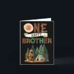 One Happy Brother Camper Erstes Geburtstags-Campin Karte<br><div class="desc">One Happy Brother Camper Erster Geburtstag Camping Bären Bro</div>
