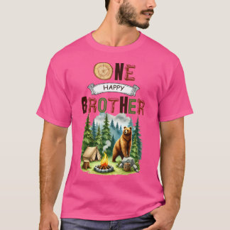 One Happy Brother Camper Erstes Geburtstags-Campin T-Shirt