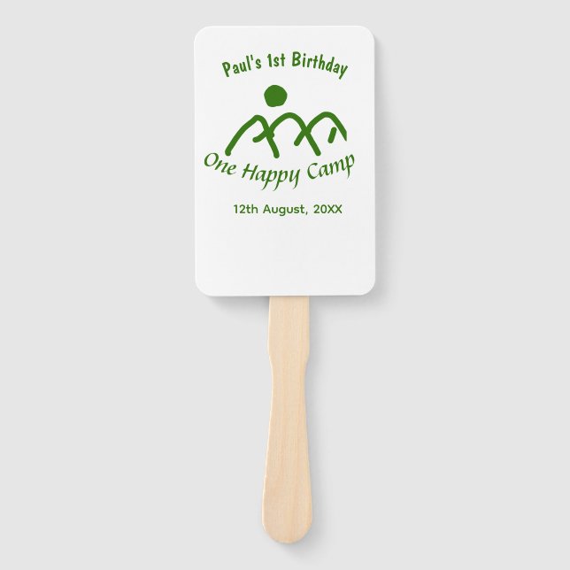One happy camp green mountain sun 1st birthday  fächer (Vorderseite)