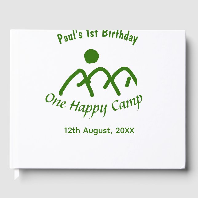 One happy camp green mountain sun 1st birthday  gästebuch (Vorderseite)