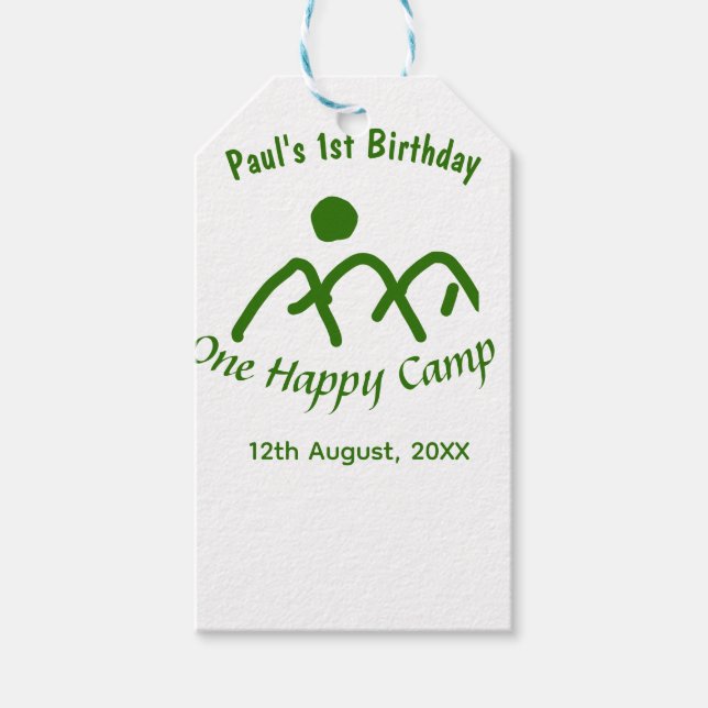 One happy camp green mountain sun 1st birthday  geschenkanhänger (Vorderseite)