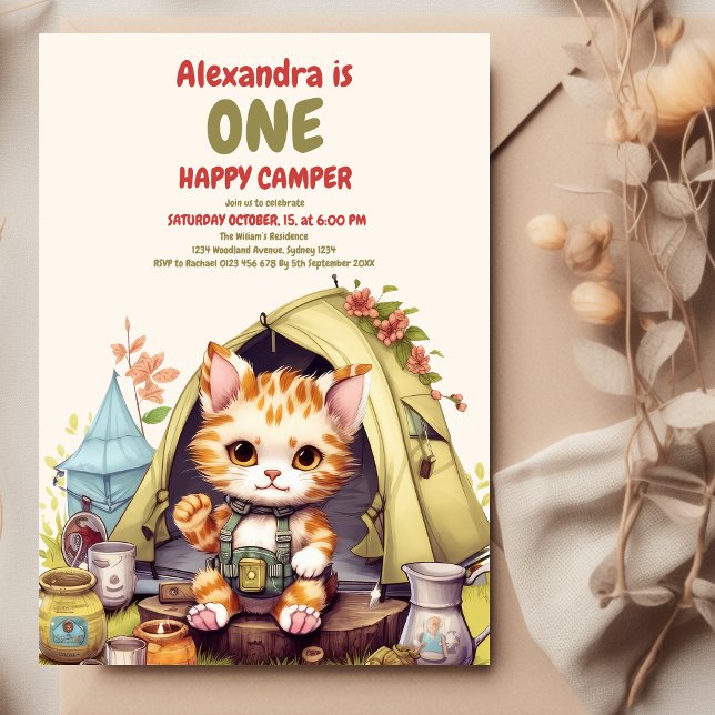 One Happy Camper 1. Geburtstag Camping Einladung (Von Creator hochgeladen)