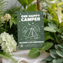One Happy Camper 1. Geburtstagseinladung