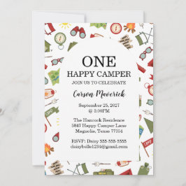 One Happy Camper Adventure Birthday Einladung